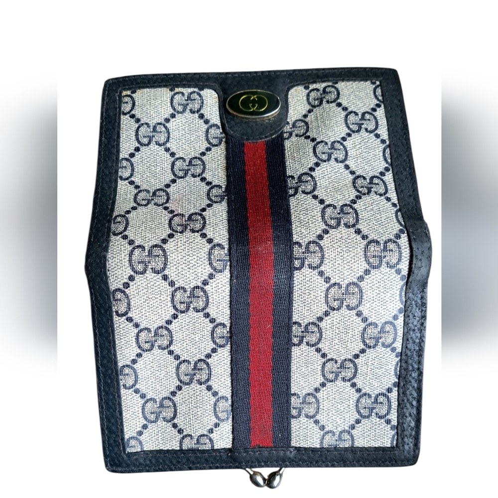 EC Vintage Gucci Monogram Wallet with Red and Blue Stripe - Picture 6 of 14